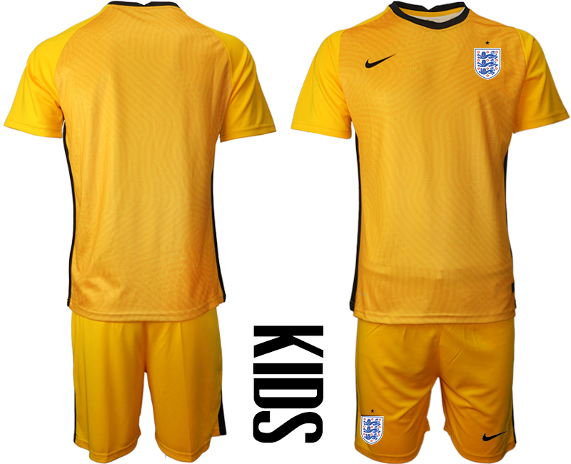 2021 European Cup England yellow goalkeeper Youth soccer jerseys